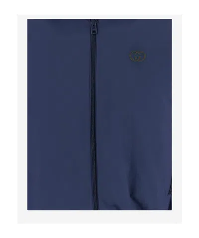 Gucci Blue Solid Shirt Collar Sweatshirt In Blue