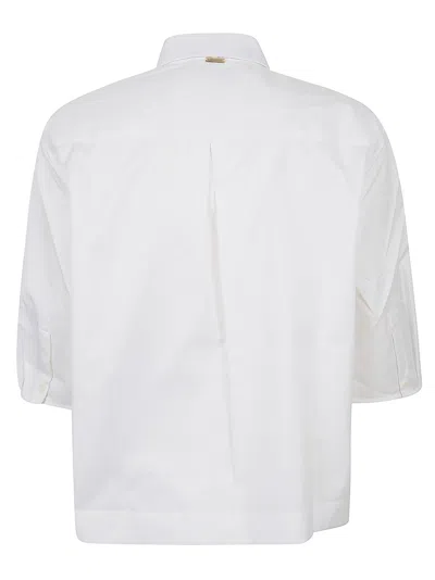 Herno Short Sleeve Shirt Collar Ribbon Detail In White