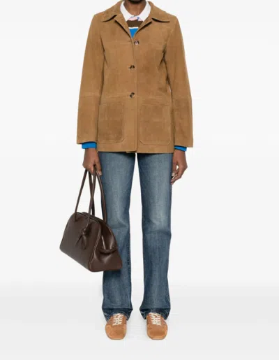 Bash Button-down Casual Jacket In Brown