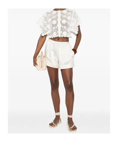 Twinset White Crochet-effect Top In White