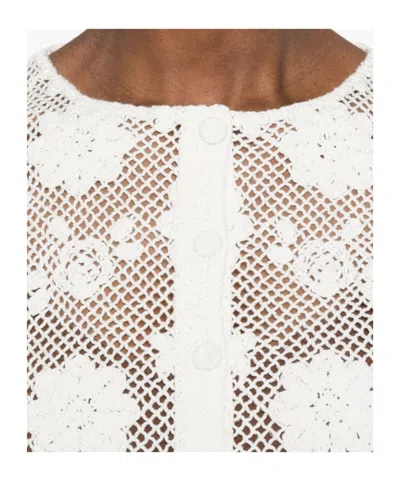 Twinset White Crochet-effect Top In White