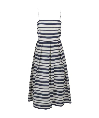 Ralph Lauren Striped Satin Sleeveless Cocktail Dress In Multi