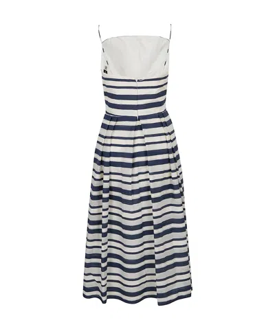 Ralph Lauren Striped Satin Sleeveless Cocktail Dress In Multi