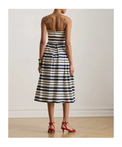Ralph Lauren Striped Satin Sleeveless Cocktail Dress In Multi