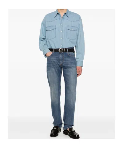 Versace Five-pocket Jeans In Blue