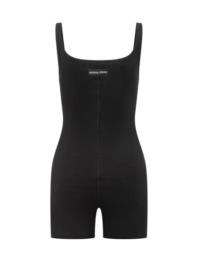 Marine Serre Elegance In Motion Mini Jumpsuit For Women In Black
