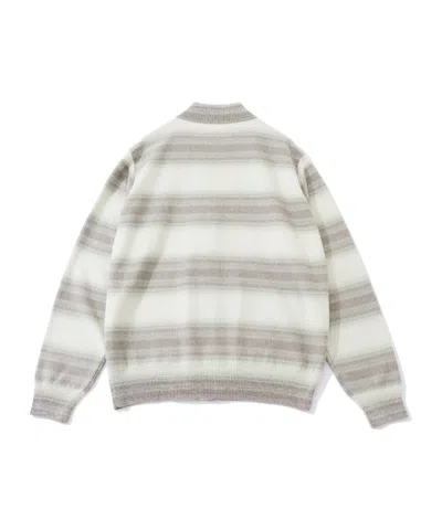 Auralee Cotton Silk Gradient Stripe Cardigan In Multi