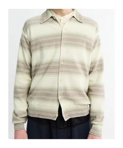 Auralee Cotton Silk Gradient Stripe Cardigan In Multi