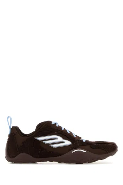 Balenciaga Women Brown Canvas And Corduroy Monday Ultra Sneakers In Brown