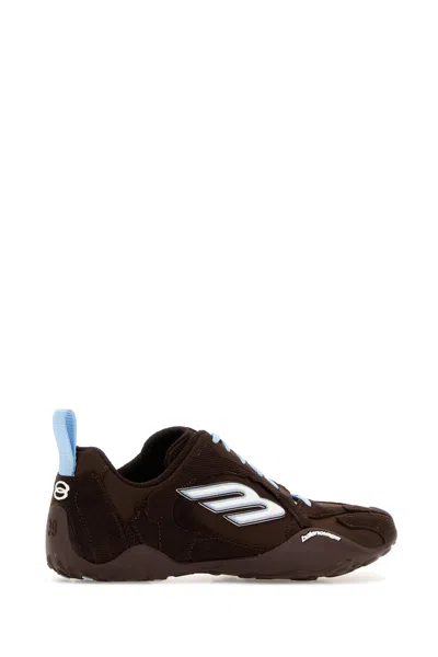 Balenciaga Women Brown Canvas And Corduroy Monday Ultra Sneakers In Brown