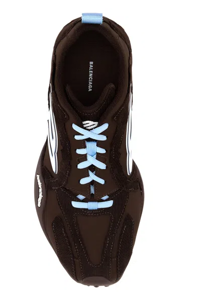 Balenciaga Women Brown Canvas And Corduroy Monday Ultra Sneakers In Brown