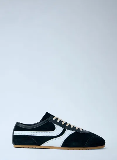 Dries Van Noten Sneakers Contrast Stitching Low Top Rubber Sole In Black