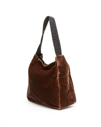 Prada Suede Shoulder Bag In Brown