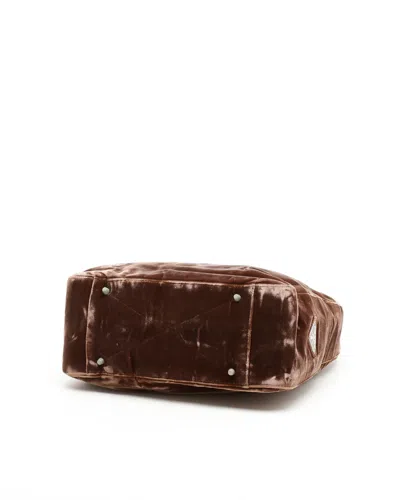 Prada Suede Shoulder Bag In Brown