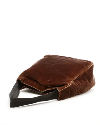 Prada Suede Shoulder Bag In Brown