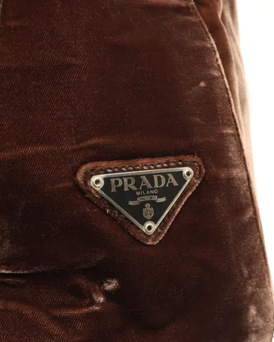 Prada Suede Shoulder Bag In Brown
