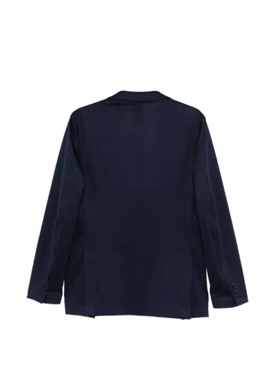 Lardini Single-breasted Tailored Jacket In Check Fabric In Blue