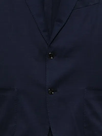 Lardini Single-breasted Tailored Jacket In Check Fabric In Blue
