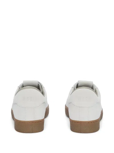Msgm Man Sneakers Light Grey Size 9 Leather In White