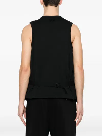 Y-3 Button Zip Vest In Black