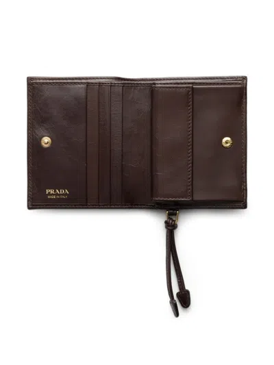 Prada Small Leather Wallet In Brown