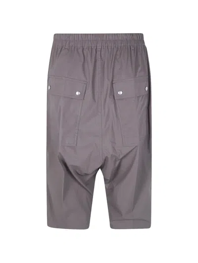 Rick Owens Zip-front Drawstring Shorts In Purple