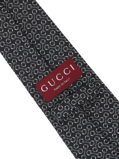 Gucci Patterned Tie In Black