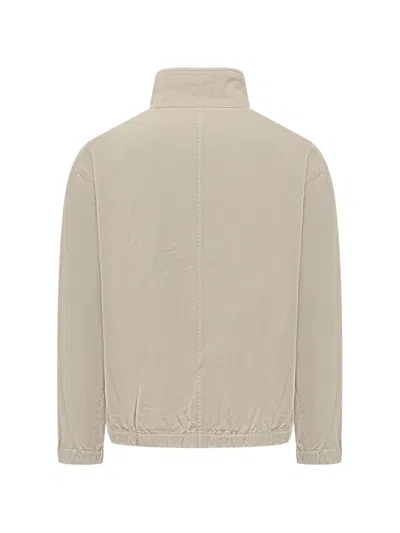 Gramicci Beige Solid Mock Collar Jacket In Brown