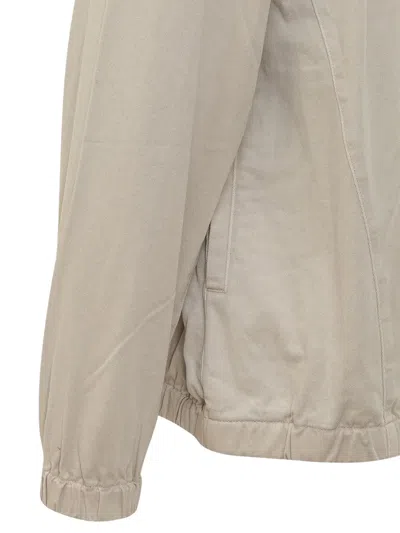 Gramicci Beige Solid Mock Collar Jacket In Brown