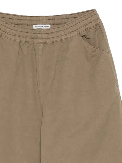 Ymc You Must Create Elasticated Trousers In Brown