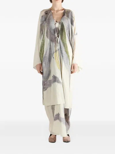 Yangkehan Tie-front Cape In Multi