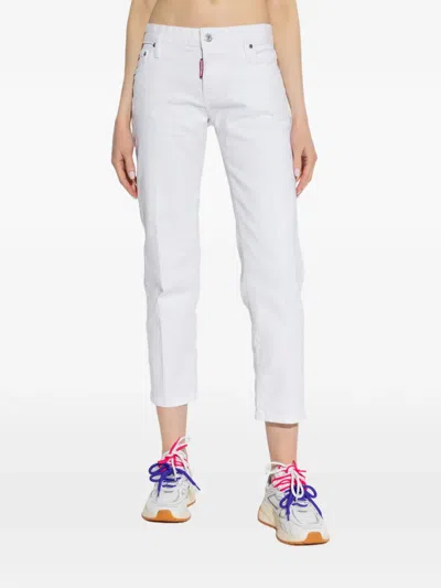 Dsquared2 Buttoned Belt-loop Jeans In White
