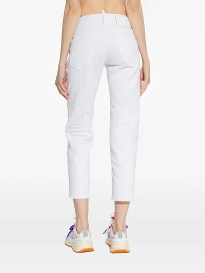 Dsquared2 Buttoned Belt-loop Jeans In White