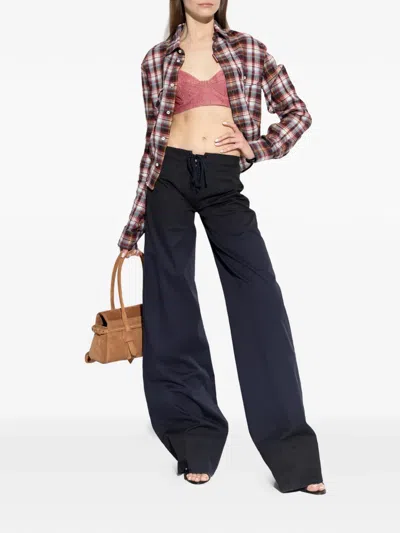 Dsquared2 Buttoned-detail Drawstring Trousers In Blue