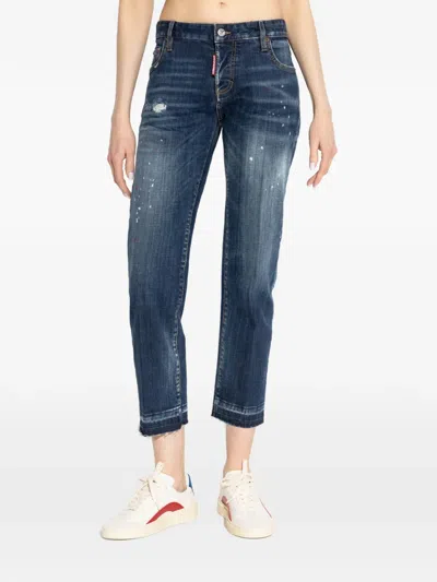 Dsquared2 Belt-loop Distressed Jeans In Blue