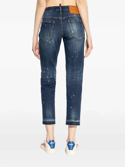 Dsquared2 Belt-loop Distressed Jeans In Blue