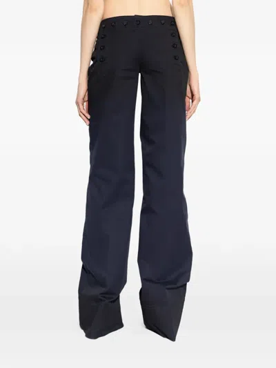 Dsquared2 Buttoned-detail Drawstring Trousers In Blue