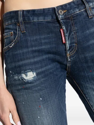 Dsquared2 Belt-loop Distressed Jeans In Blue