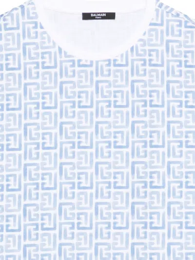 Balmain Patterned T-shirt In Blue
