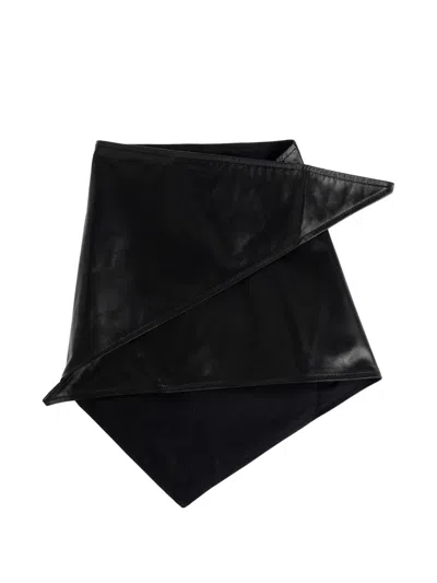 Samsoe & Samsoe Sadoly Leather Scarf In Black