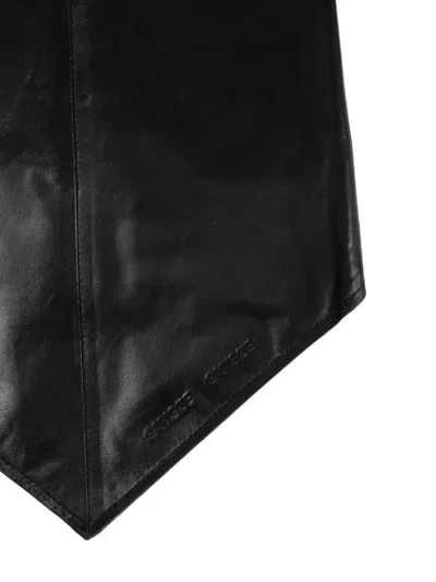Samsoe & Samsoe Sadoly Leather Scarf In Black