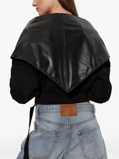 Samsoe & Samsoe Sadoly Leather Scarf In Black