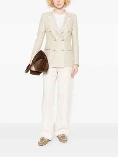 Tagliatore Double-breasted Blazer In White
