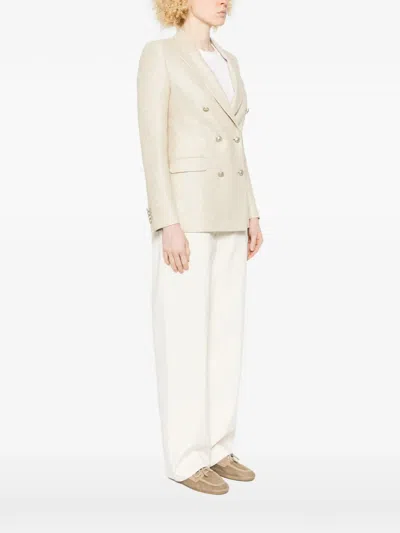 Tagliatore Double-breasted Blazer In White