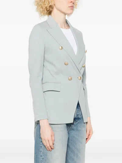 Circolo 1901 Sky Blue Solid Notched Lapel Blazer In Blue