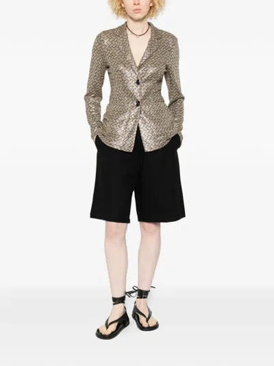 Siyu Tallis Patterned Button-fastening Blazer In Blue