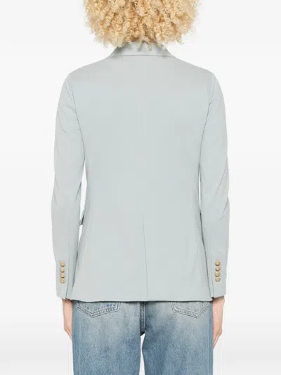 Circolo 1901 Sky Blue Solid Notched Lapel Blazer In Blue