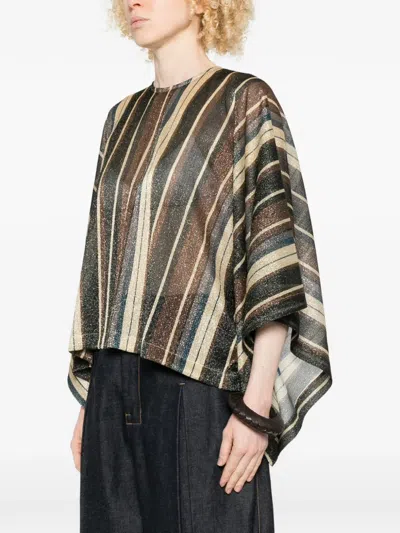 Siyu Zoe Striped-pattern Kaftan In Brown