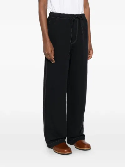 Studio Nicholson Drawstring Trousers In Black