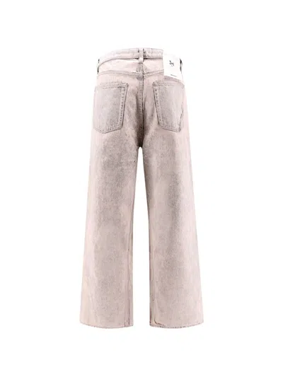 3x1 Denim Jeans With Bleached Pattern In Pink